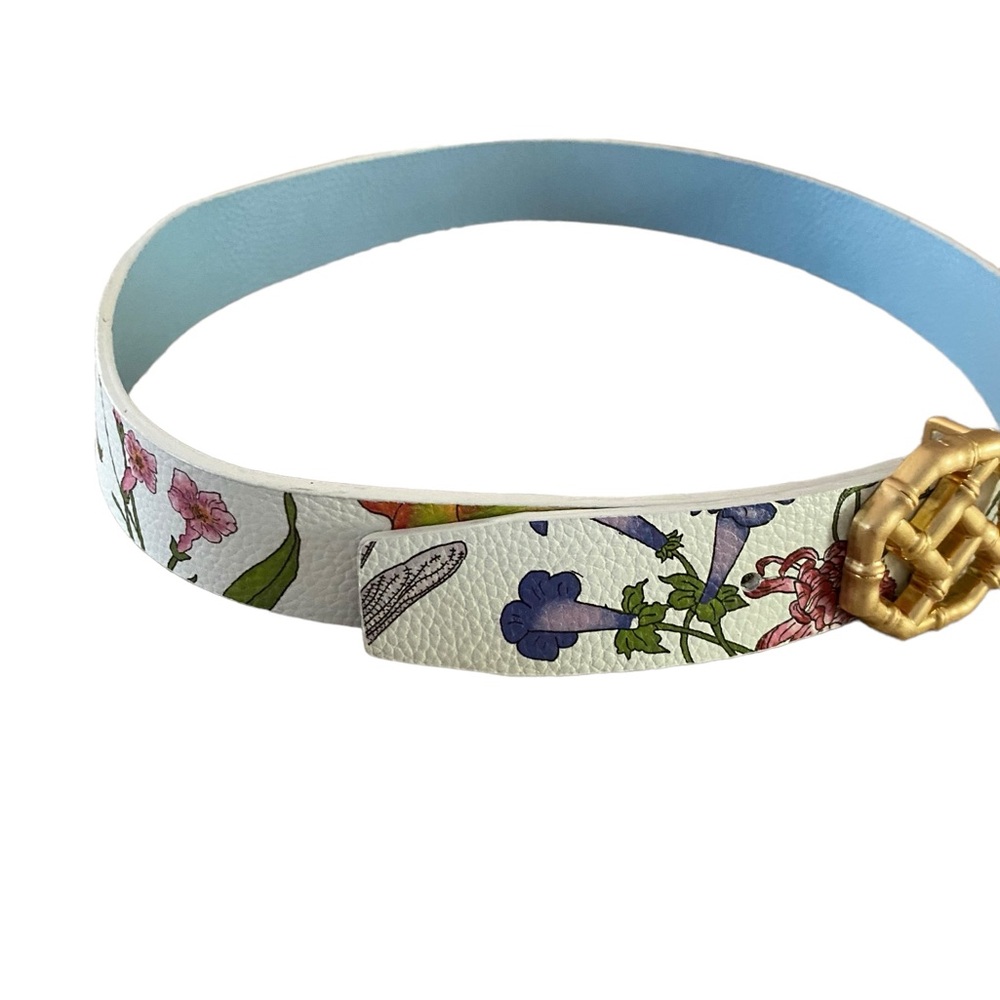 J. McLaughlin Floral Leather Belt Size XS - Picture 2 of 5